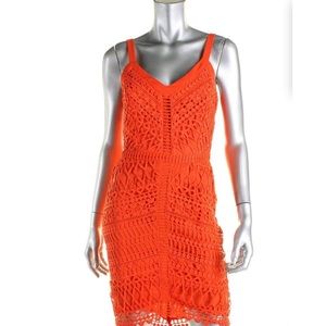 Adelyn Rae Women's Lace Tank Dress Orange Small
